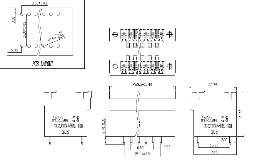 pcb terminal blocks Steckern Sie den Klemmenblockversorger