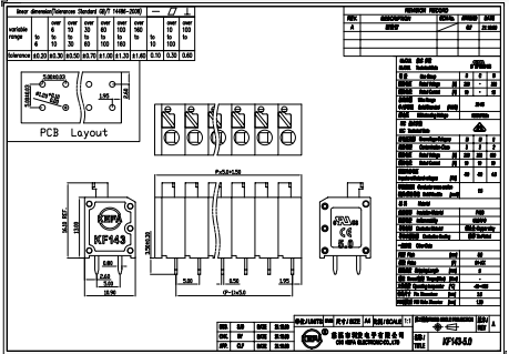 KF143-3.81/5.0 spring terminal block datesheet Техническое описание пружинных клемм KF143-3.81/5.0