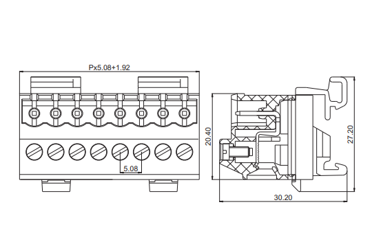 DIN Rail Terminal Block steckbar