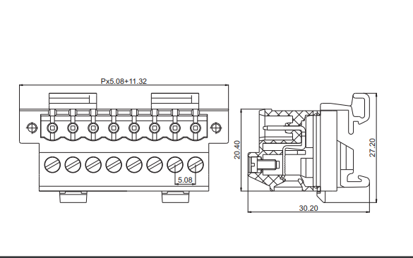 Terminal Block di Din Rail Collegamento