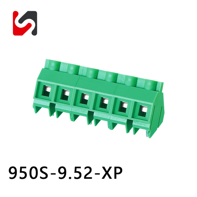 SHANYE BRAND SY950S-9.52 300V 30A hot sale 9.52mm pitch pcb terminal block connector 45 degree wire connect with ul supplyer