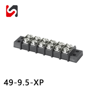 SHANYE BRAND 49-9.5 450V 20A 9.5mm pitch hot sale dual row barrier screw terminal block with high quality supplyer
