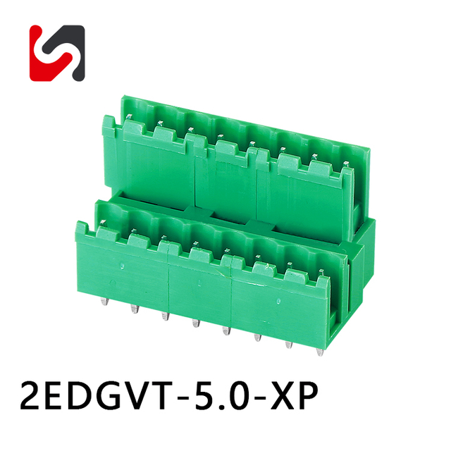 2EDGVT-5.0 300V 5.0MM passo macho fêmea blocos terminais conectáveis 