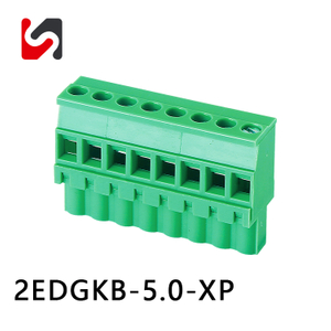 2EDGKB-5.0 300 V 5.0 MM passo masculino feminino Pluggable Terminal Blocks venda quente com cor verde