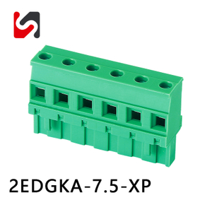 2EDGKA-7.5 300 V 10A blocos de terminais conect&aacute;veis ​​de alta qualidade fornecedor de passo de 7,5 mm para pcb 