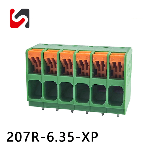 SHANYE ब्रांड 207R-6.35 6.35 मिमी पिच गर्म बिक्री फीनिक्स स्प्रिंग प्रकार टर्मिनल पट्टी पीसीबी कनेक्टर ब्लॉक बेहतर कीमत