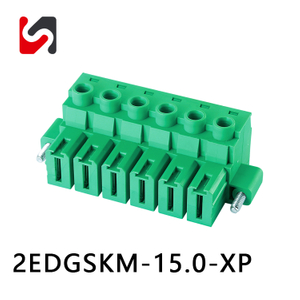 Shanye Brand 2edgskm-15.0 600V Heißverkauf 15,0 mm 2p-24p Big Current Strecks-Terminalblock in China hergestellt