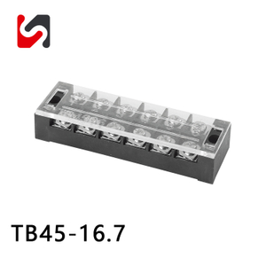 Fornitore di morsettiere per sbarre TB45-16.7 600V 45A Passo 16,7mm Fornitore di morsettiere a doppia fila vendita calda