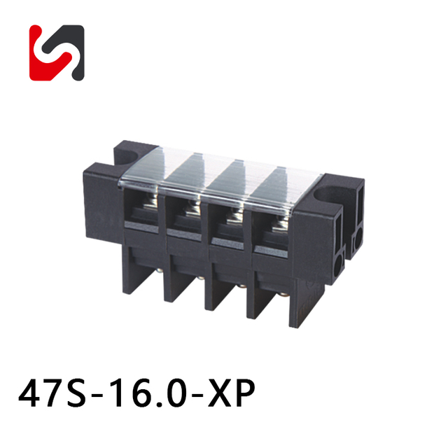 SHANYE BRAND 47S-16.0 600V 65A 16.0mm pitch hot sale terminal block end barrier with cover high quality supplyer