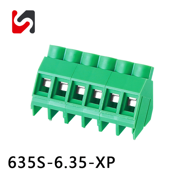 SHANYE BRAND SY635S-6.35 300V 30A hot sale 6.35mm pitch screw terminal block connector 45 degree wire connect with ul supplyer