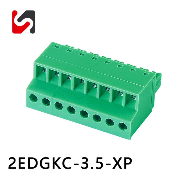 2EDGKC-3.5 300V 8A 45 degree wire connect Pluggable Terminal Blocks green color