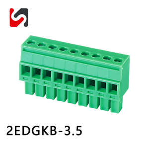 2EDGKB-3.5 300V 8A fabricante de blocos de terminais conect&aacute;veis ​​de venda quente para fio conecta cor verde