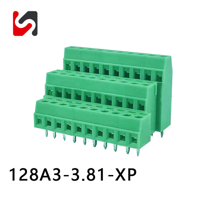3 way terminal blocks manufacturer SY128A3-3.81 300V 10A hot sale phoenix terminal block 3.81 mm supplyer