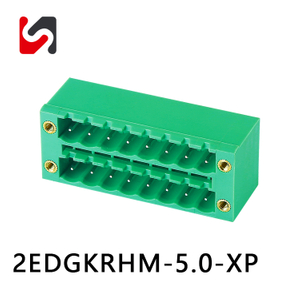 2EDGKRHM-5.0 Bloco de terminais de alimenta&ccedil;&atilde;o com parafuso de montagem pcb de 300 V com flange