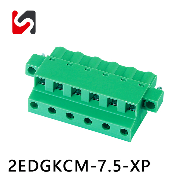 SHANYE BRAND 2EDGKCM-7.5 300V Hot sale 8P terminal blocks 45 degree wire connect with flang supplyer 