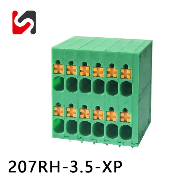 SHANYE BRAND 207RH-3.5 300V 3,5mm paso gran oferta bloques de terminales PCB tipo resorte con alta calidad hechos en china