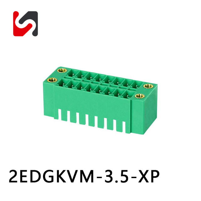 SHANYE BRAND 2EDGKVM-3.5 300V pcb board screw terminals male female with flang dual row terminal block