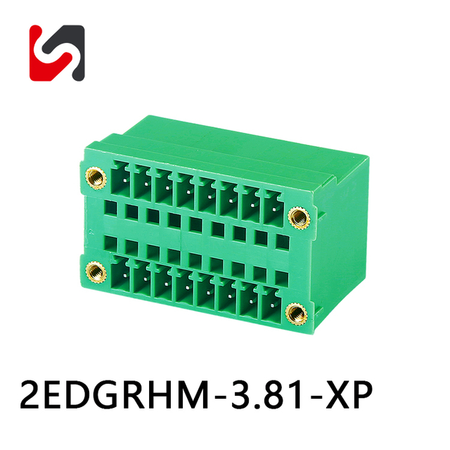 Conectores de bloque de terminales enchufables Phoenix de paso de 3,81mm marca Shanye 2EDGRHM-3.81 macho hembra 2p-24p