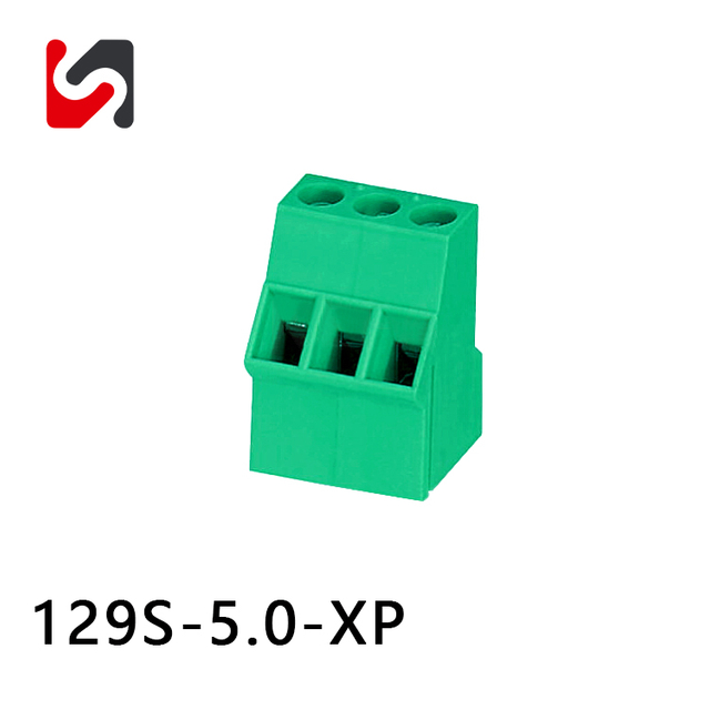 5.0 PCB Terminal Block supplier SY129S-5.0 300V 10A hot sale 3p 5.0mm 45degree wire