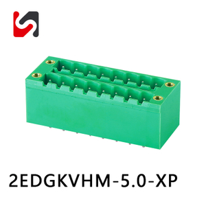 SHANYE BRAND 2EDGKVHM-5.0 300V pcb board screws male 5.0mm pitch 2 row terminal block