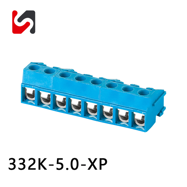 Electrical Cable wholesale SY332K-5.0 300V 10A hot sale 5.0mm pitch pcb screw terminal block connector with pinheader blue supplyer