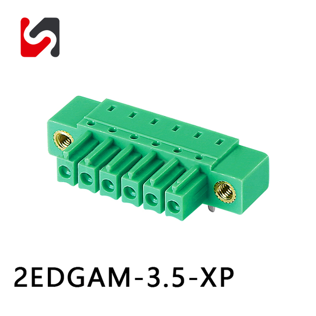 2EDGAM-3.5 300V 8A pcb mount screw terminal 3.81mm pitch green color