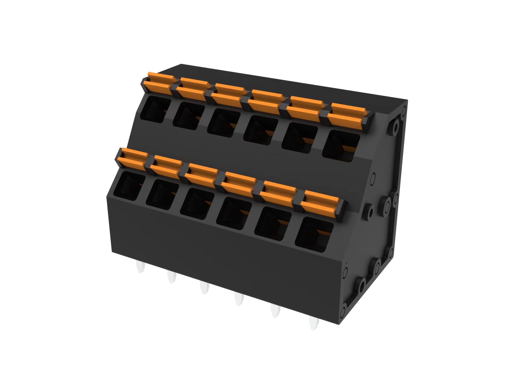 double level spring type push in terminal block